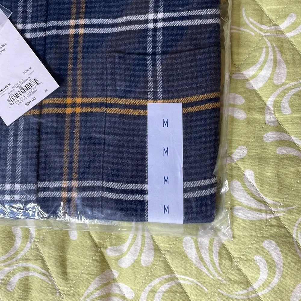 NWT‎ M  Flannel Button Down Shirt Croft & Barrow Men